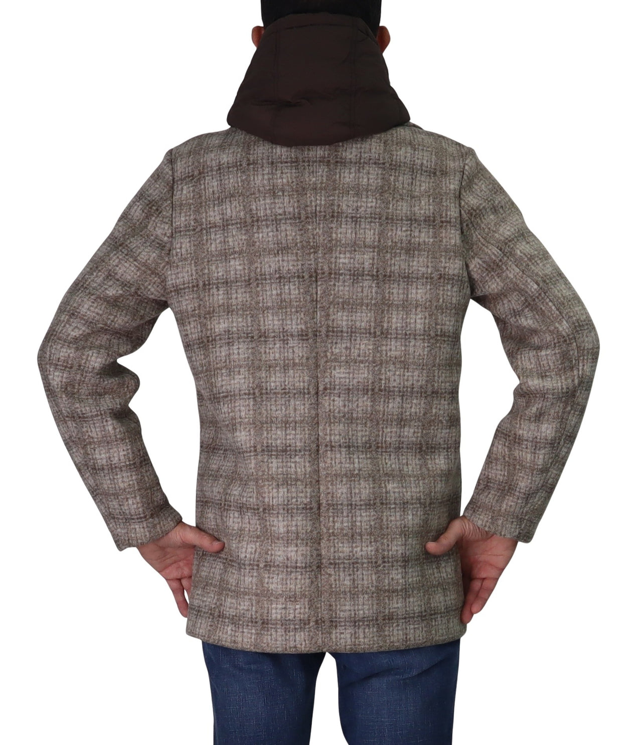 DISTRETTO 12 giubbotto uomo cappotto cappuccio PEACOAT LEE DS GB1510 2541 BEIGE MARRONE inverno 2025