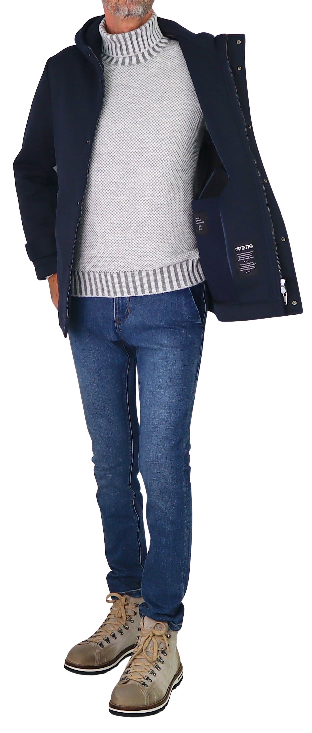 DISTRETTO 12 giubbotto uomo cappuccio no imbottitura CRUISE GI2301 0003 BLU inverno 2025