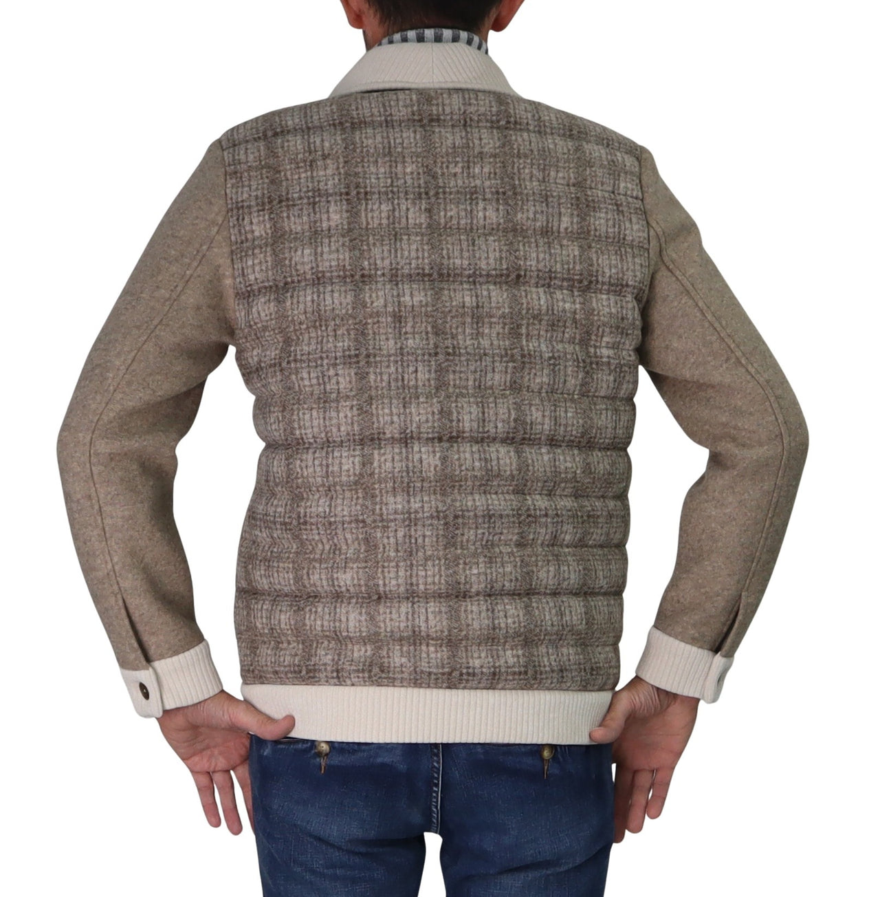 DISTRETTO 12 giubbotto uomo aviatore lana corto URBAN GENT GI2331 0025 TORTORA BEIGE inverno 2025