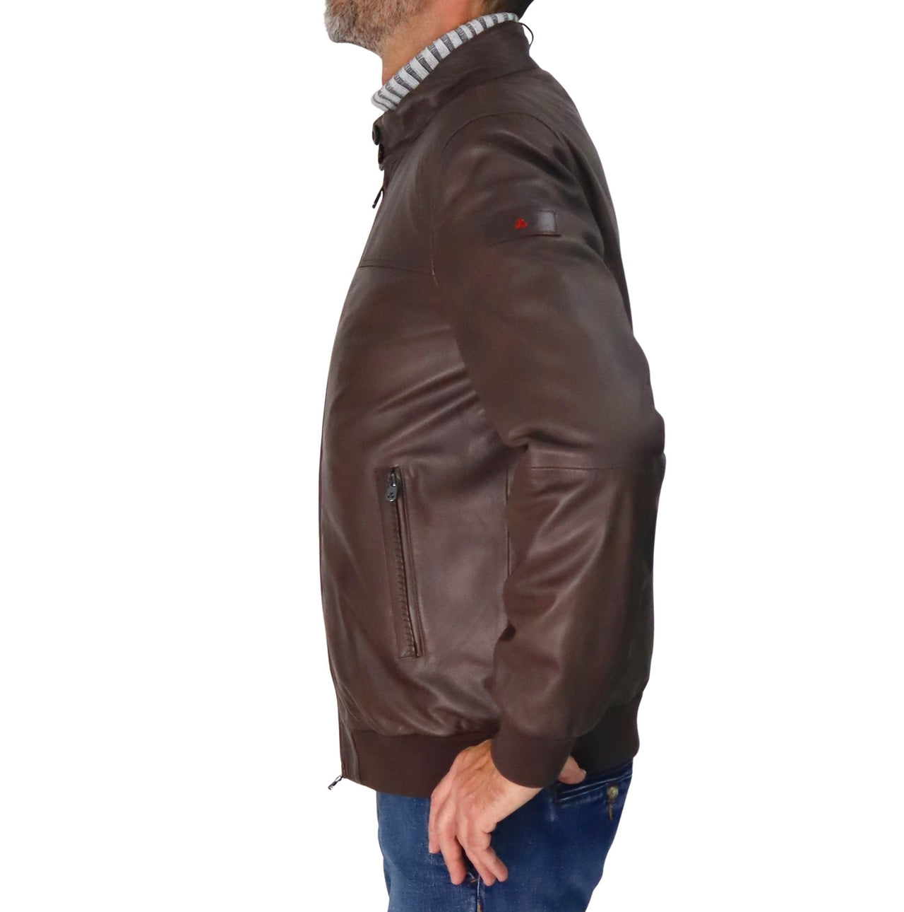 PEUTEREY giubbotto uomo bomber pelle piuma FIONIA TT PEU563299012331 494 MARRONE inverno 2025