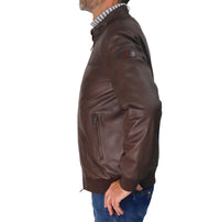 Thumbnail for PEUTEREY giubbotto uomo bomber pelle piuma FIONIA TT PEU563299012331 494 MARRONE inverno 2025