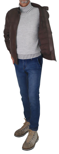 Thumbnail for PEUTEREY giubbotto uomo bomber pelle piuma FIONIA TT PEU563299012331 494 MARRONE inverno 2025