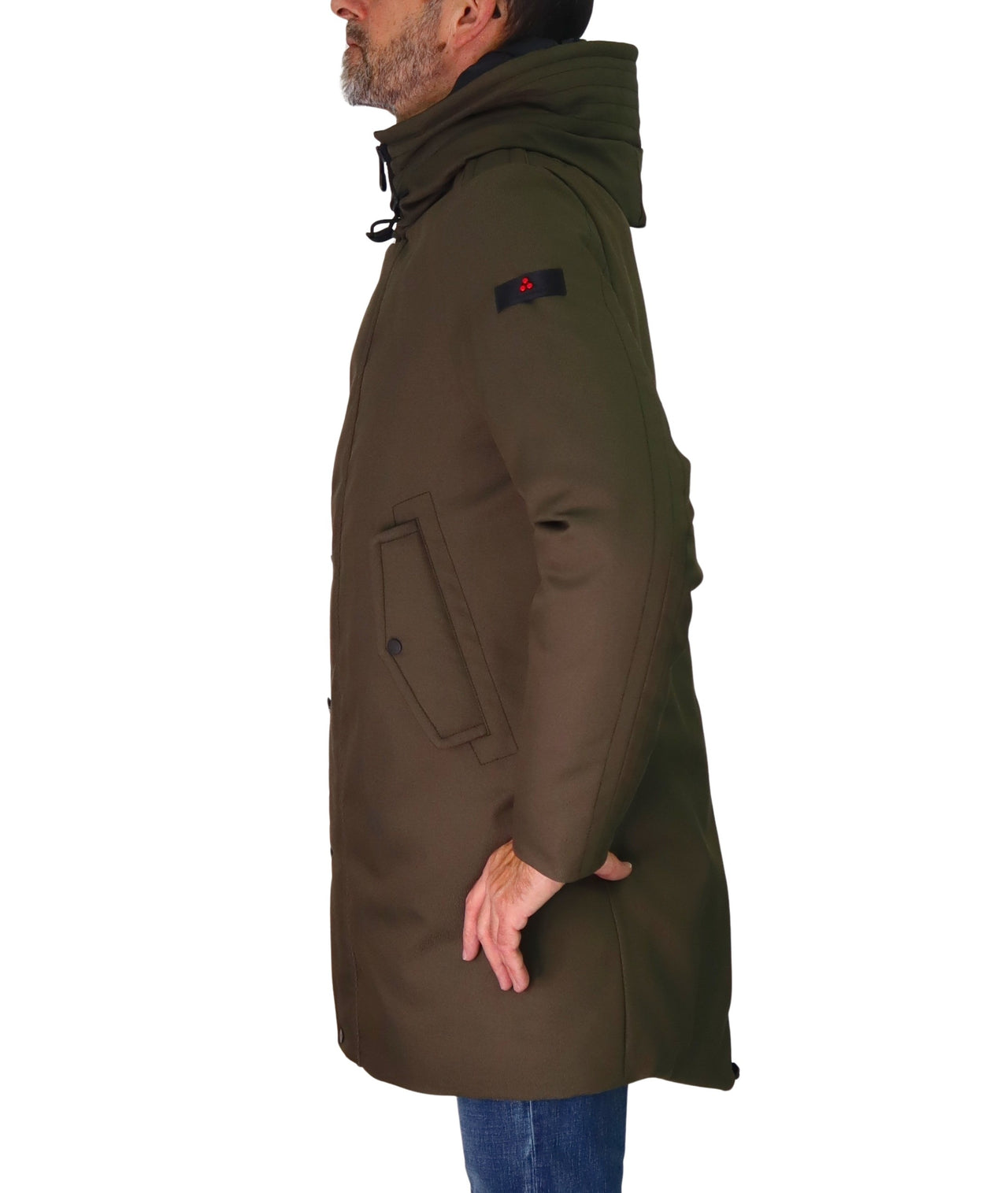 PEUTEREY giubbotto uomo parka piuma cappuccio KASA KI 03 PEU485201111871 690 VERDE inverno 2025