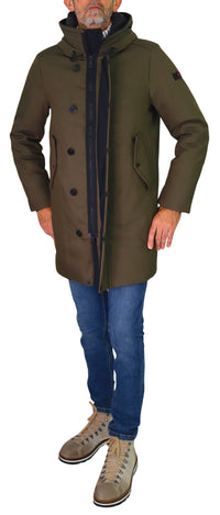 Thumbnail for PEUTEREY giubbotto uomo parka piuma cappuccio KASA KI 03 PEU485201111871 690 VERDE inverno 2025