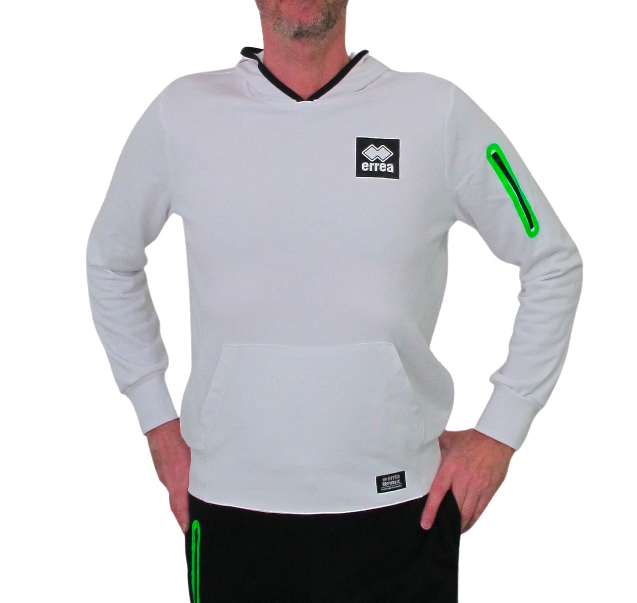 ERREA' REPUBLIC felpa uomo cappuccio BLACK BOX R27G0B0Z00010 BIANCO estate 2023