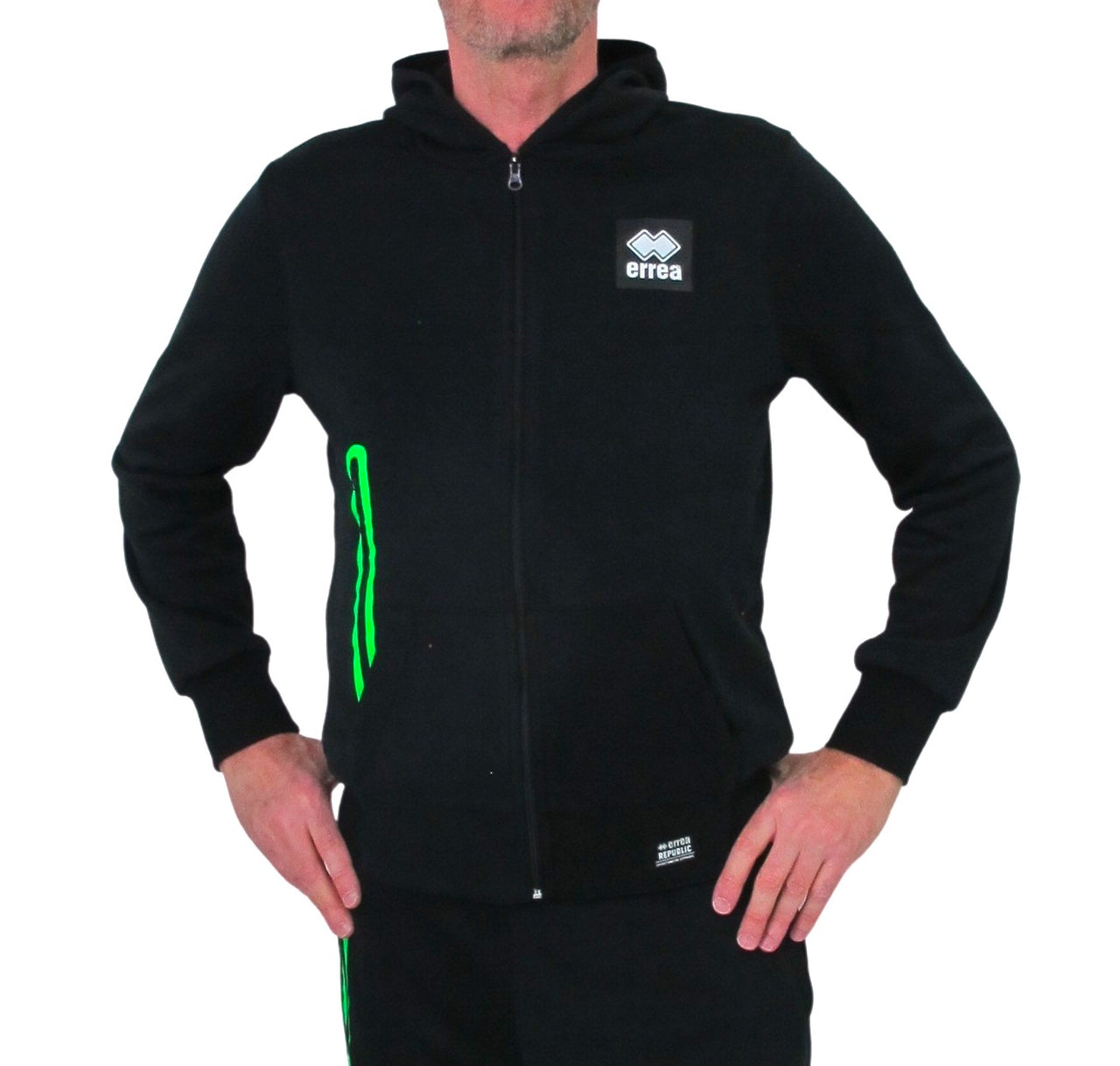 ERREA' REPUBLIC felpa uomo full zip BLACK BOX R27G0A0Z00120 NERO estate 2023