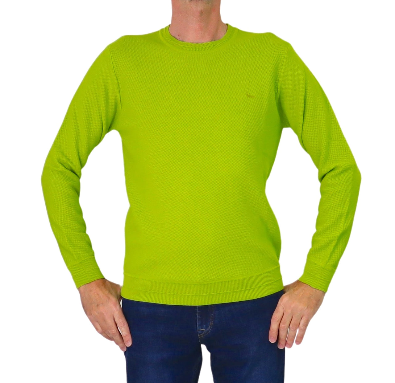 HARMONT&BLAINE maglione uomo lana girocollo HRP781 030478 635 VERDE LIME inverno 2025