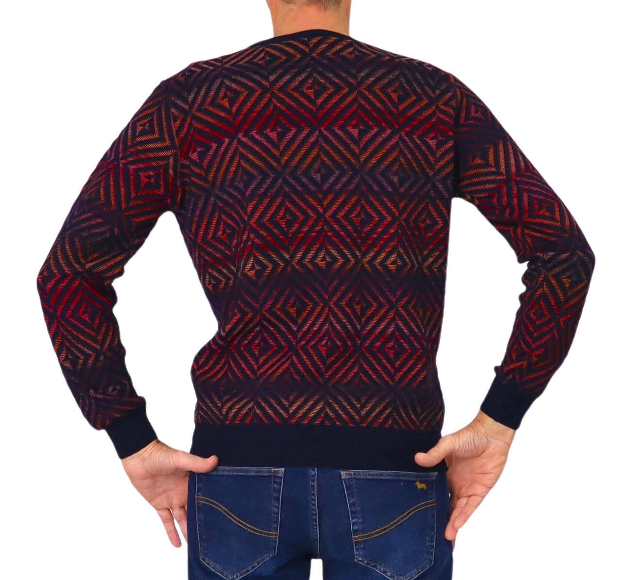 HARMONT&BLAINE maglione uomo lana girocollo HRP846 030277 801 BLU BORDEAUX inverno 2025