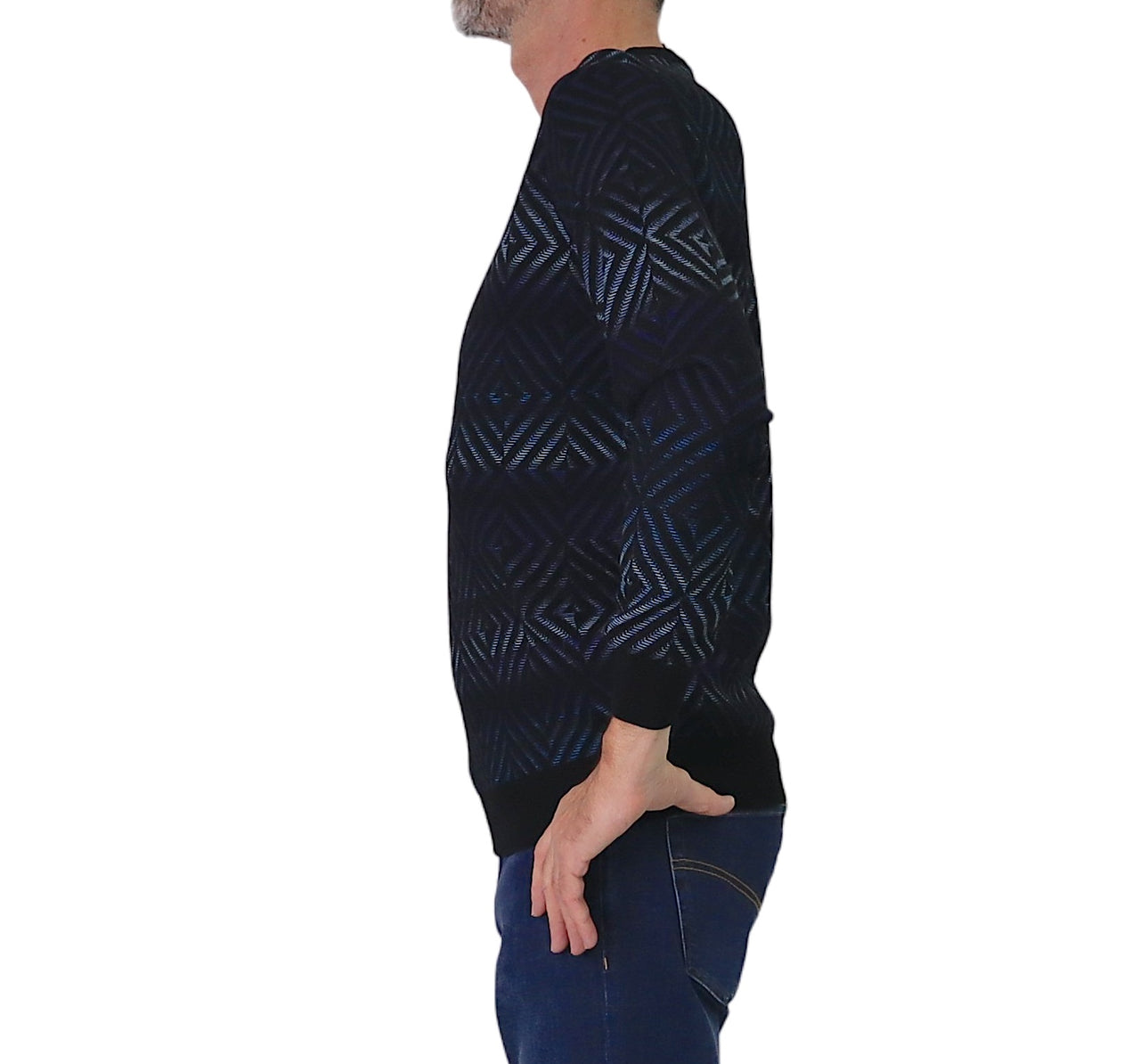 HARMONT&BLAINE maglione uomo lana girocollo HRP846 030277 999 BLU NERO inverno 2025