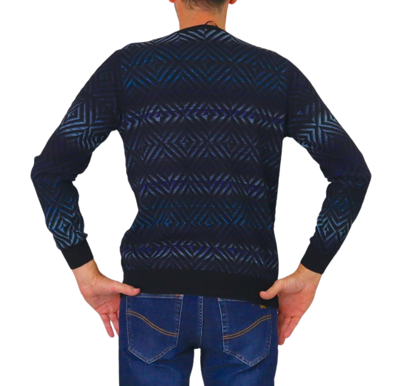 HARMONT&BLAINE maglione uomo lana girocollo HRP846 030277 999 BLU NERO inverno 2025