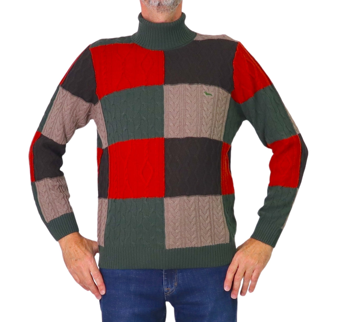 HARMONT&BLAINE maglione uomo lana collo alto HRP799 030646 613 MULTICOLOR inverno 2025