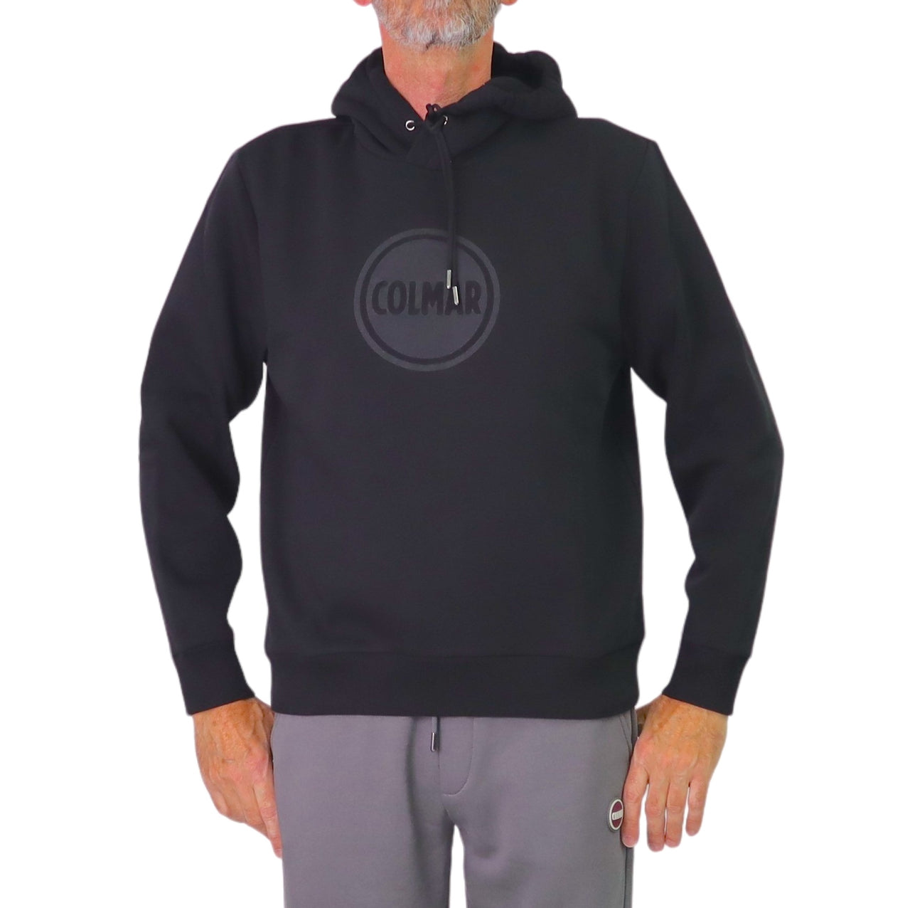 COLMAR felpa uomo cappuccio cotone maxi logo 6248 1WX MODISH 99 NERO inverno 2025