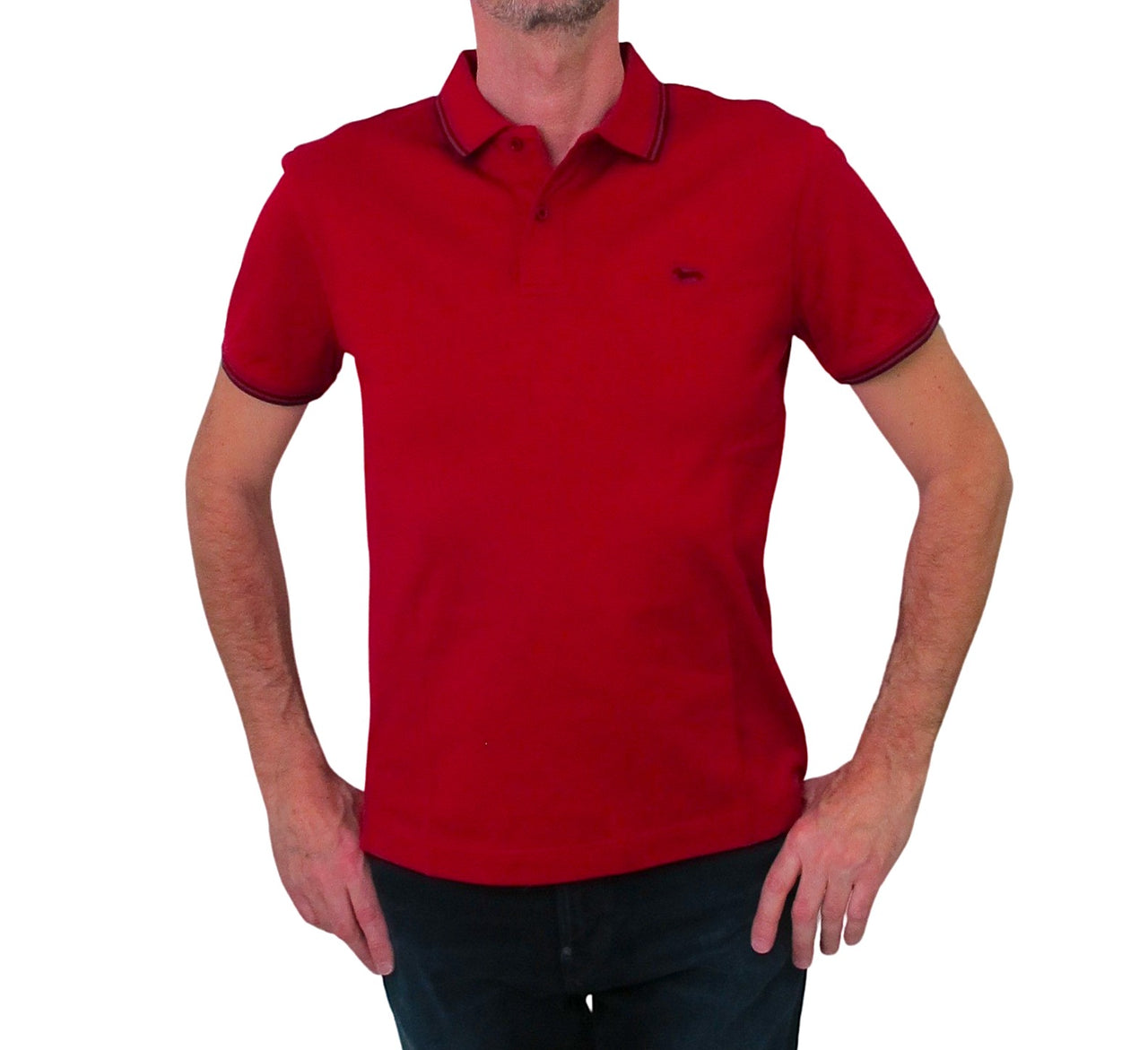 HARMONT & BLAINE polo uomo cotone LNJ010 021148 513 ROSSO SCURO estate 2023