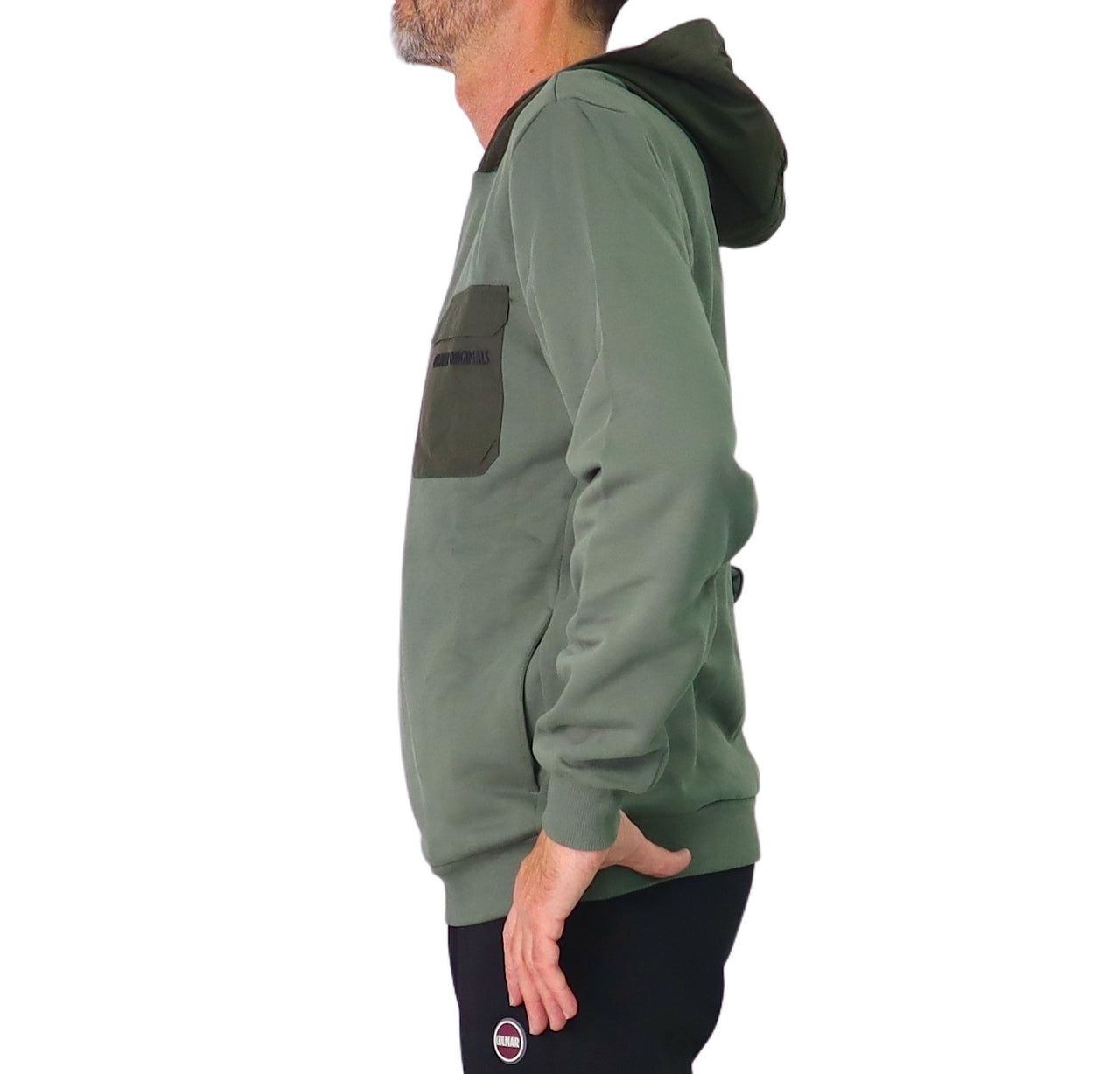 COLMAR felpa uomo cappuccio cotone 6282 6ZJ URBANIZED 498 VERDE inverno 2025