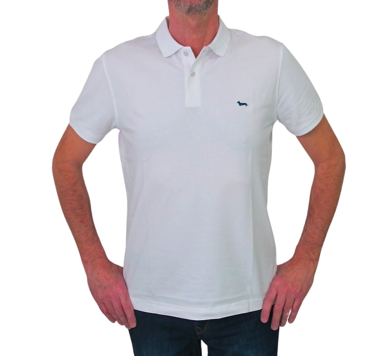 HARMONT & BLAINE polo uomo cotone stretch LRJ033 020862 100 BIANCO estate 2023