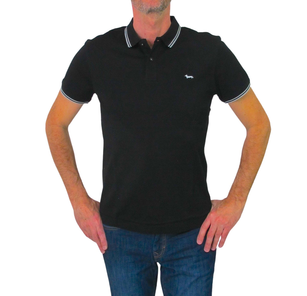 HARMONT & BLAINE polo uomo cotone LNJ010 021148 999 NERO estate 2023