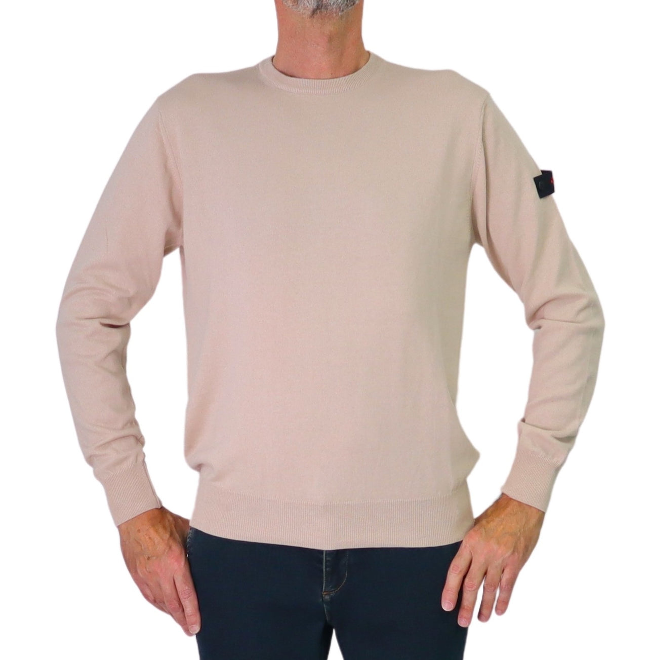 PEUTEREY maglione uomo girocollo cotone lana EXMOOR 07 PEU561199011919 388 BEIGE inverno 2025