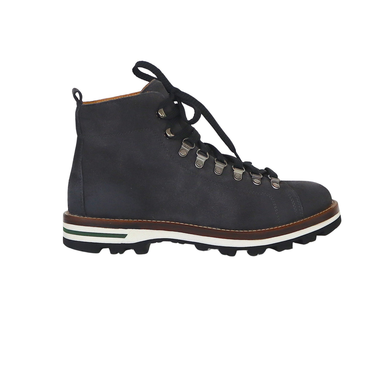 MONPIZ scarpe uomo scarponcino pelle suede HERITAGE CARBONIO GRIGIO ANTRACITE inverno 2025