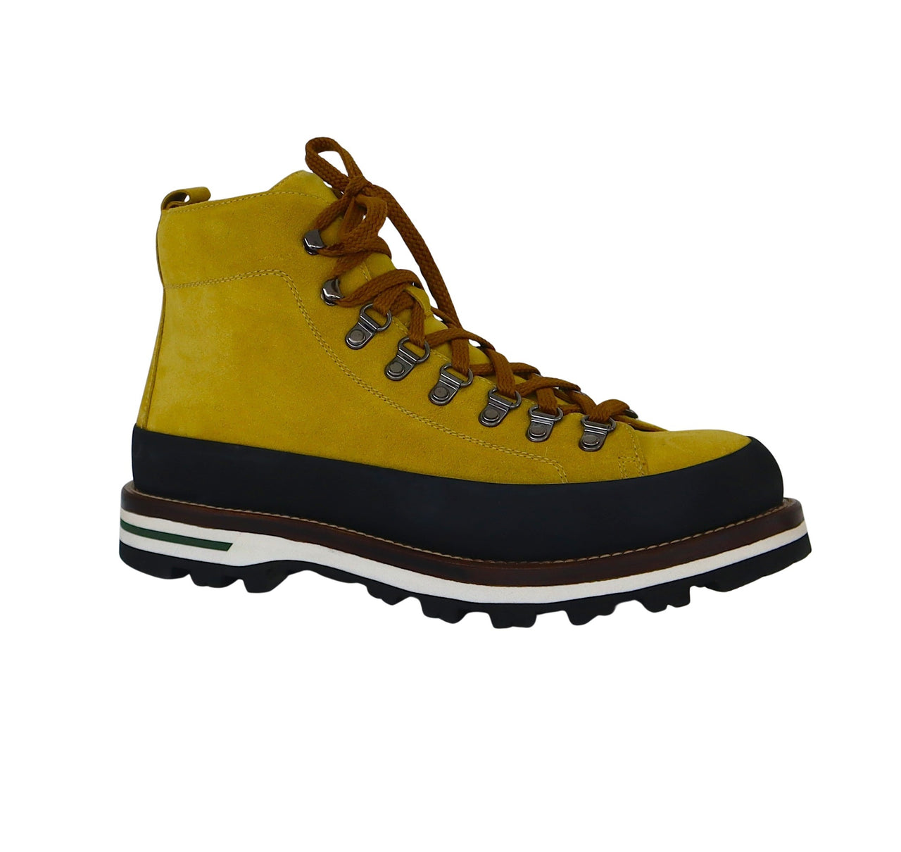 MONPIZ scarpe uomo scarponcino pelle suede LUSSARI ZENDAIA GIALLO OCRA inverno 2025