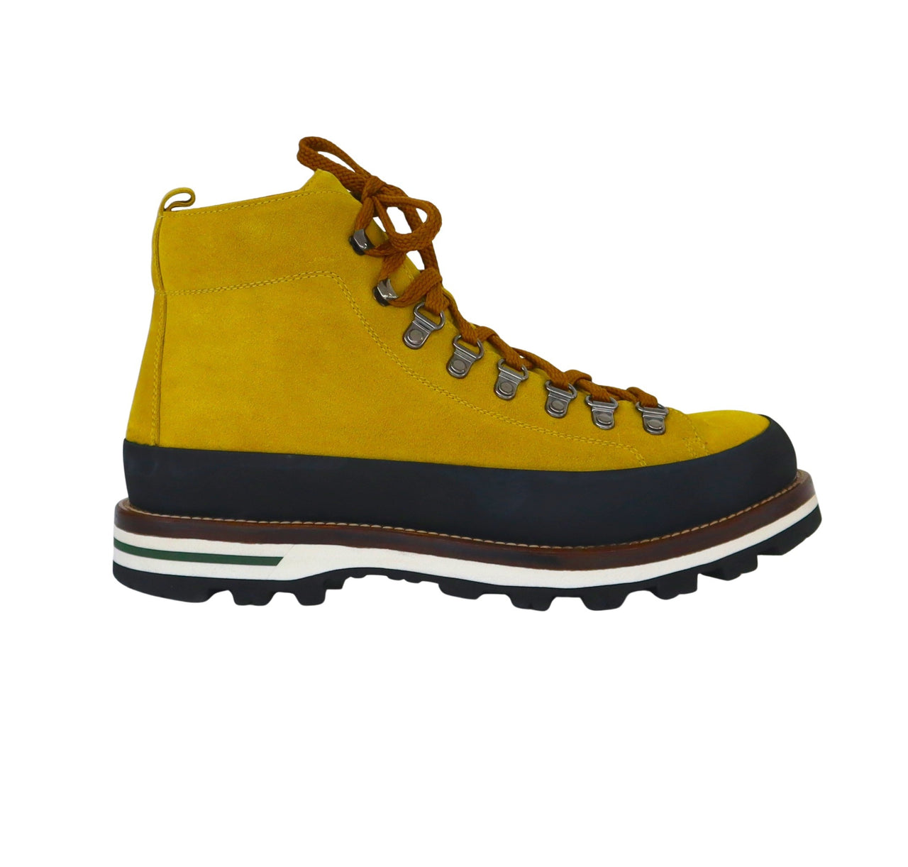 MONPIZ scarpe uomo scarponcino pelle suede LUSSARI ZENDAIA GIALLO OCRA inverno 2025