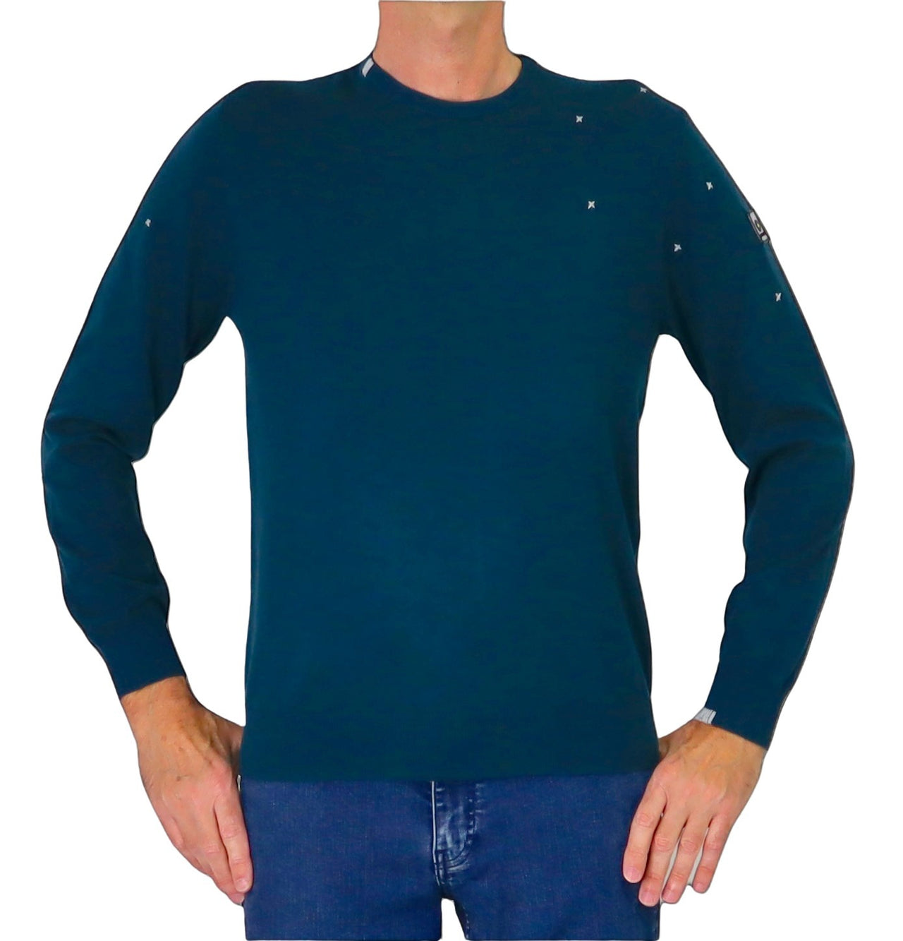 SHOCKLY maglione uomo girocollo caldo cotone CROSSES ROUND 3M4019 VERDE inverno 2025