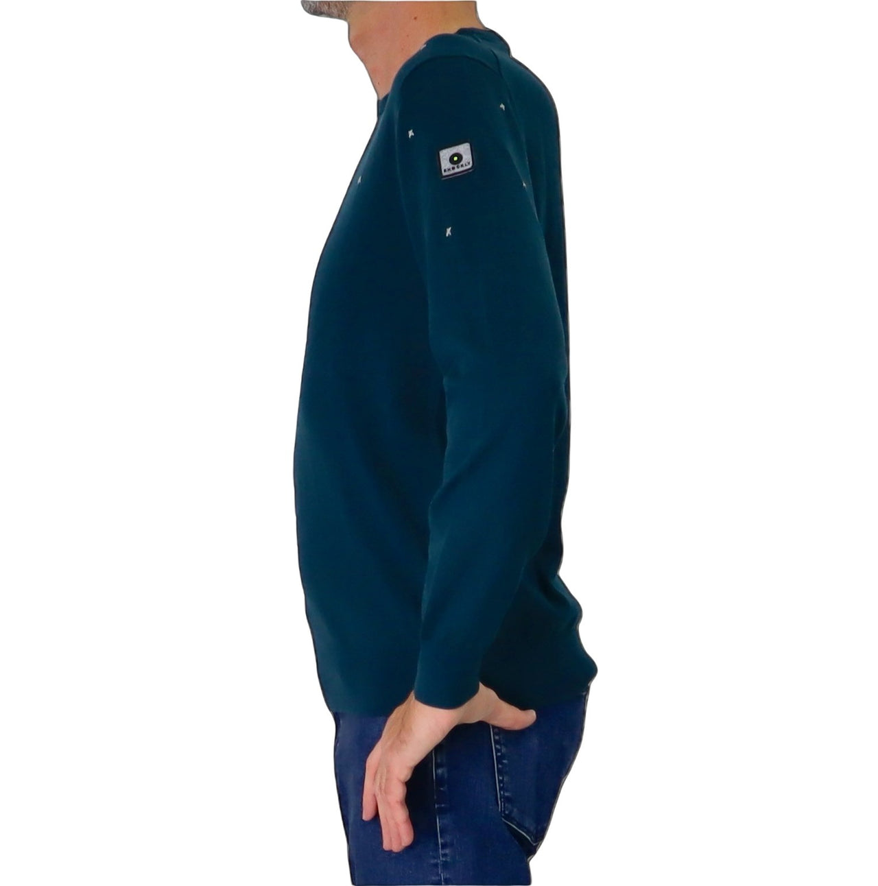 SHOCKLY maglione uomo girocollo caldo cotone CROSSES ROUND 3M4019 VERDE inverno 2025