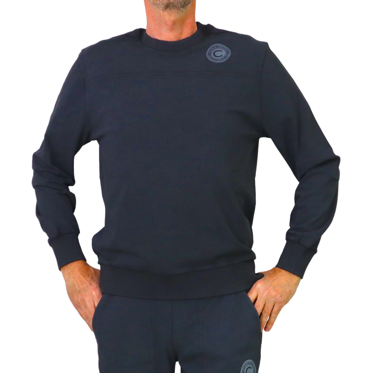 COLMAR felpa uomo cotone girocollo 6133T 5XI SOURCING 99 NERO estate 2023
