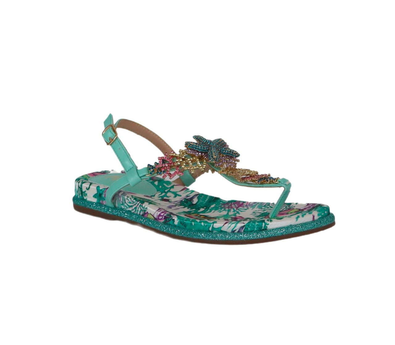 MENBUR sandali donna flat infradito gioiello 24116 0056 TURCHESE estate 2023
