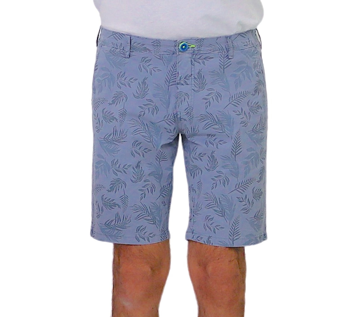 SHOCKLY bermuda uomo cotone fantasia RICCIONE SAVANA 6P2406 CELESTE estate 2023