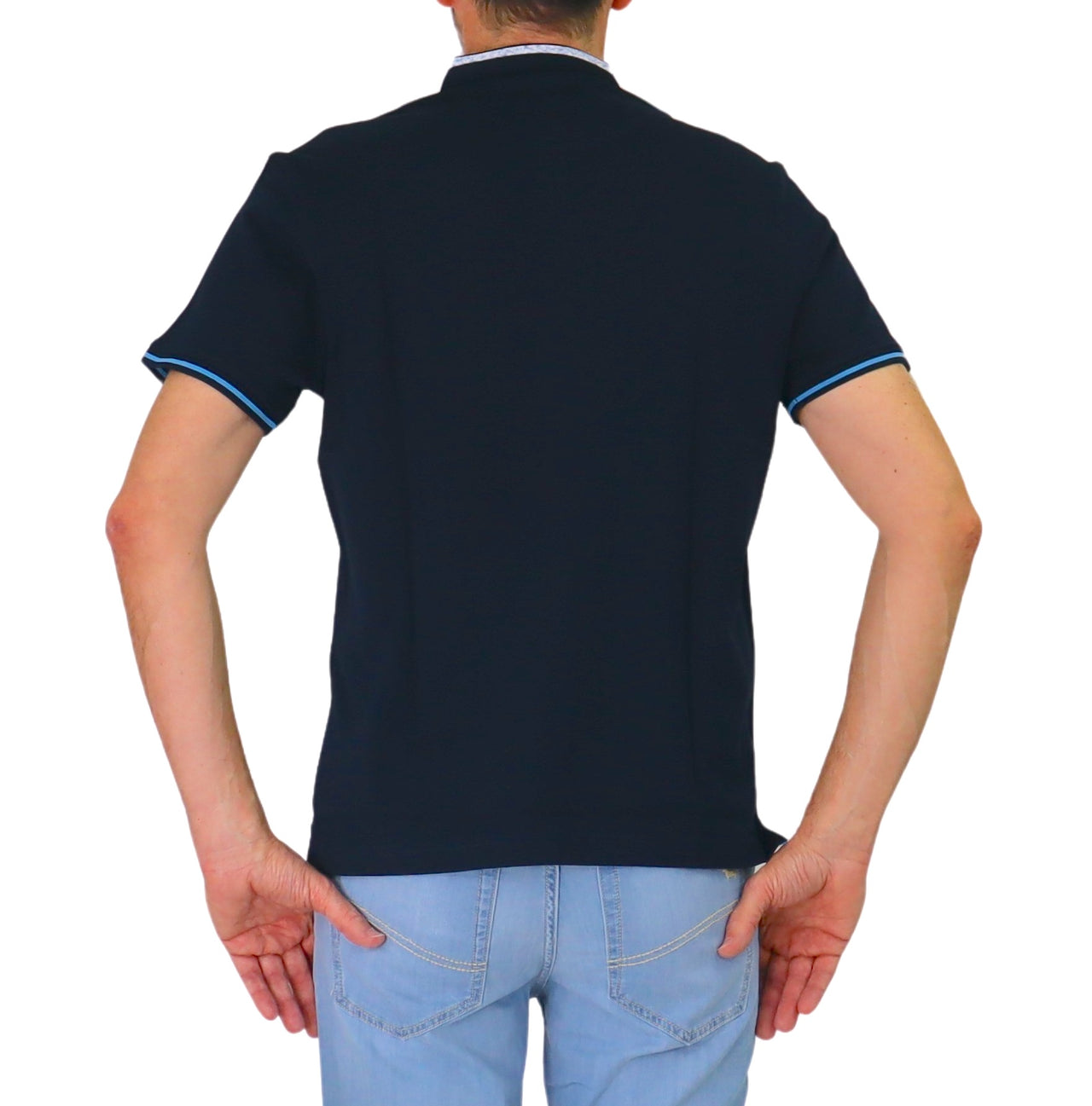 HARMONT&BLAINE polo uomo cotone coreana taschino LRQ429 021148 801 BLU estate 2026