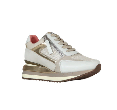 CAFéNOIR scarpe donna sneaker tessuto zip C1DN9620 W056 PANNA ORO estate 2023