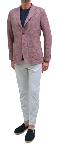 Thumbnail for AT.P.CO giacca uomo monopetto A322ALAN60 TF557 670 BORDEAUX BIANCO estate 2026