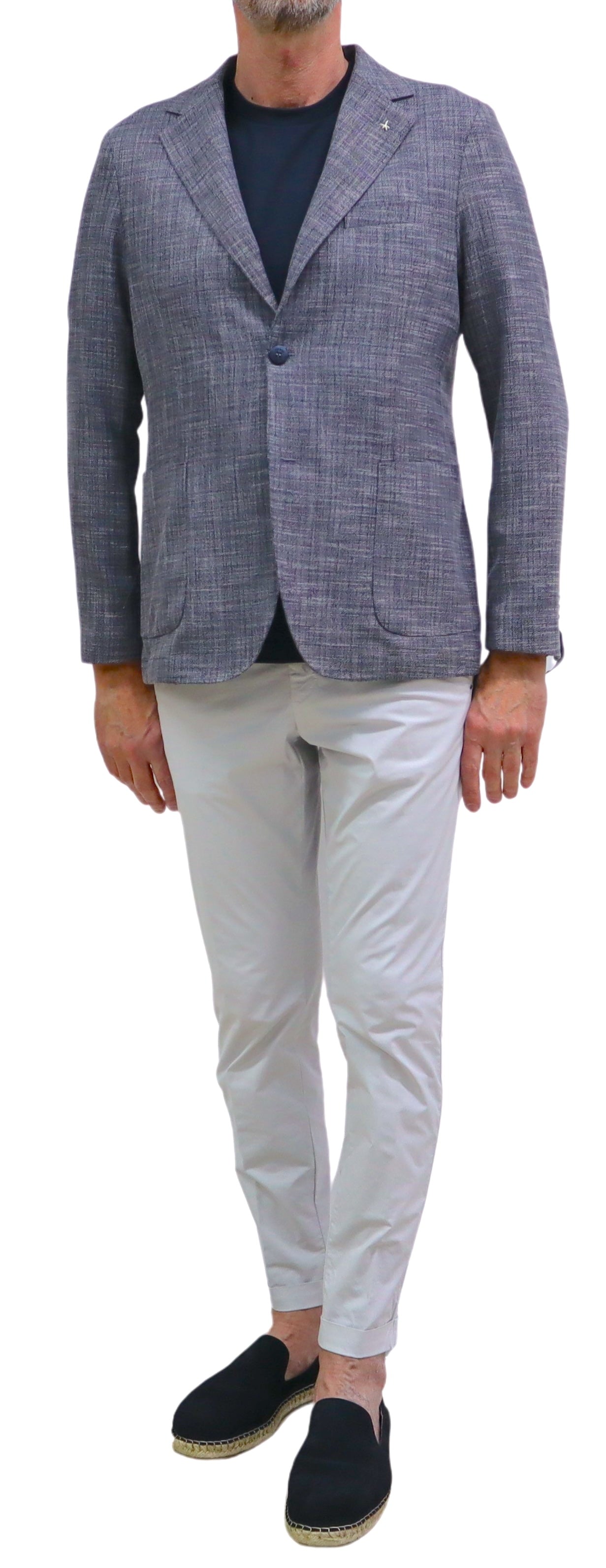 AT.P.CO giacca uomo monopetto A322ALAN60 TF557 790 BLU BIANCO estate 2026
