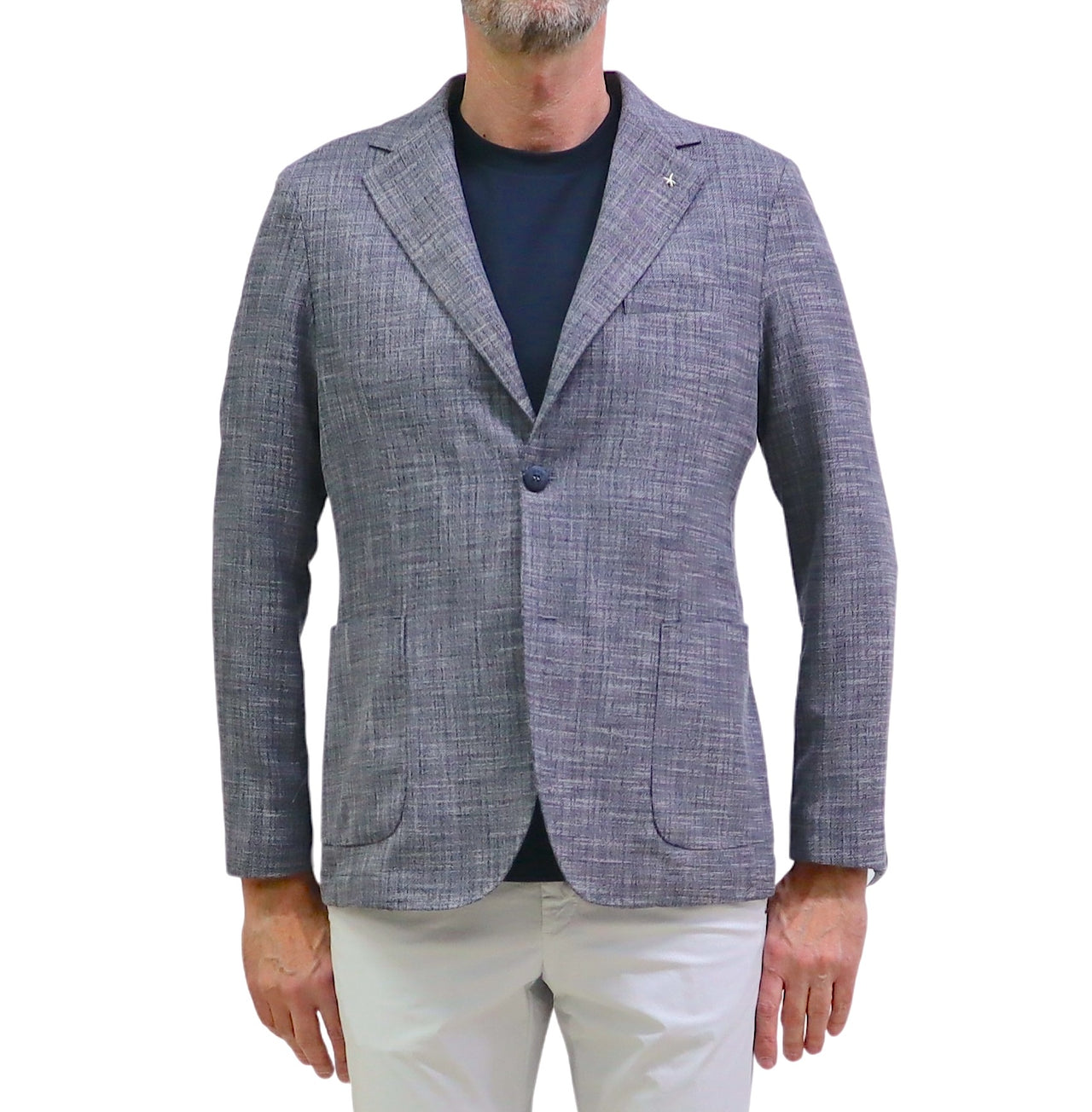AT.P.CO giacca uomo monopetto A322ALAN60 TF557 790 BLU BIANCO estate 2026