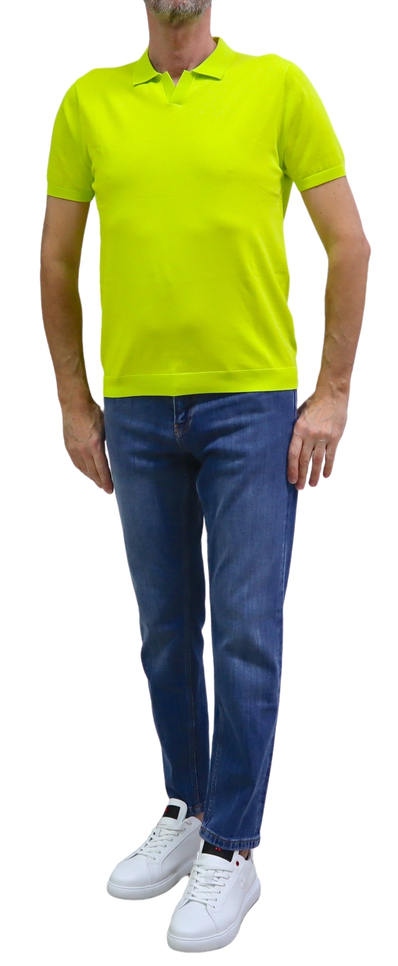 AT.P.CO polo uomo maglina manica corta cotone A32475 C100 140 GIALLO LIME estate 2026