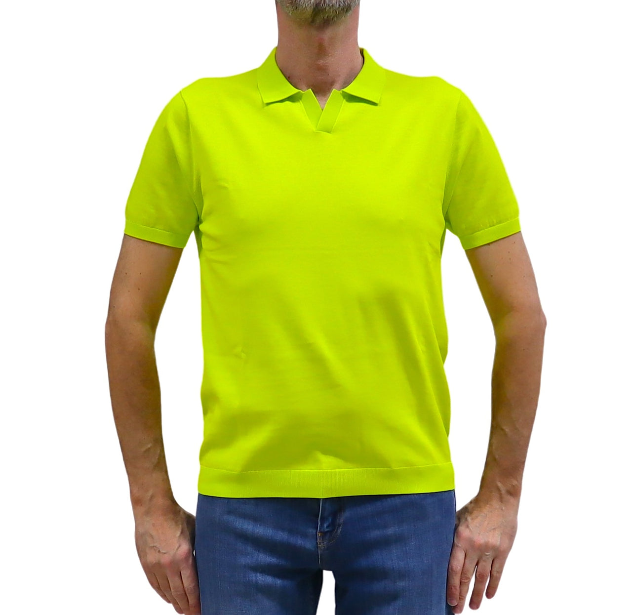 AT.P.CO polo uomo maglina manica corta cotone A32475 C100 140 GIALLO LIME estate 2026