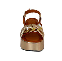 Thumbnail for CAFèNOIR sandali donna pelle zeppa cm.7 C1HN3004 L025 PLATINO CUOIO estate 2023
