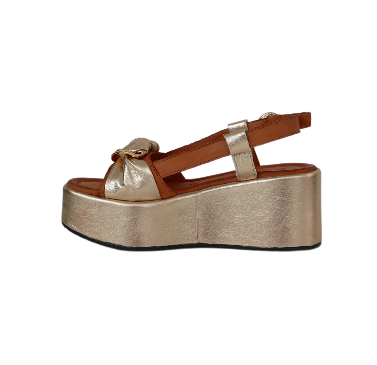 CAFèNOIR sandali donna pelle zeppa cm.7 C1HN3004 L025 PLATINO CUOIO estate 2023