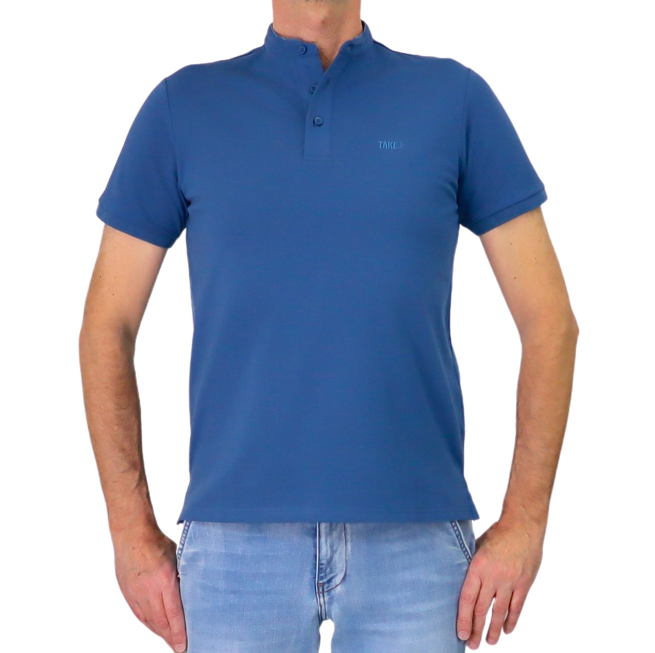 TAKE TWO polo uomo manica corta collo coreana cotone UK04604 INDACO BLU estate 2026