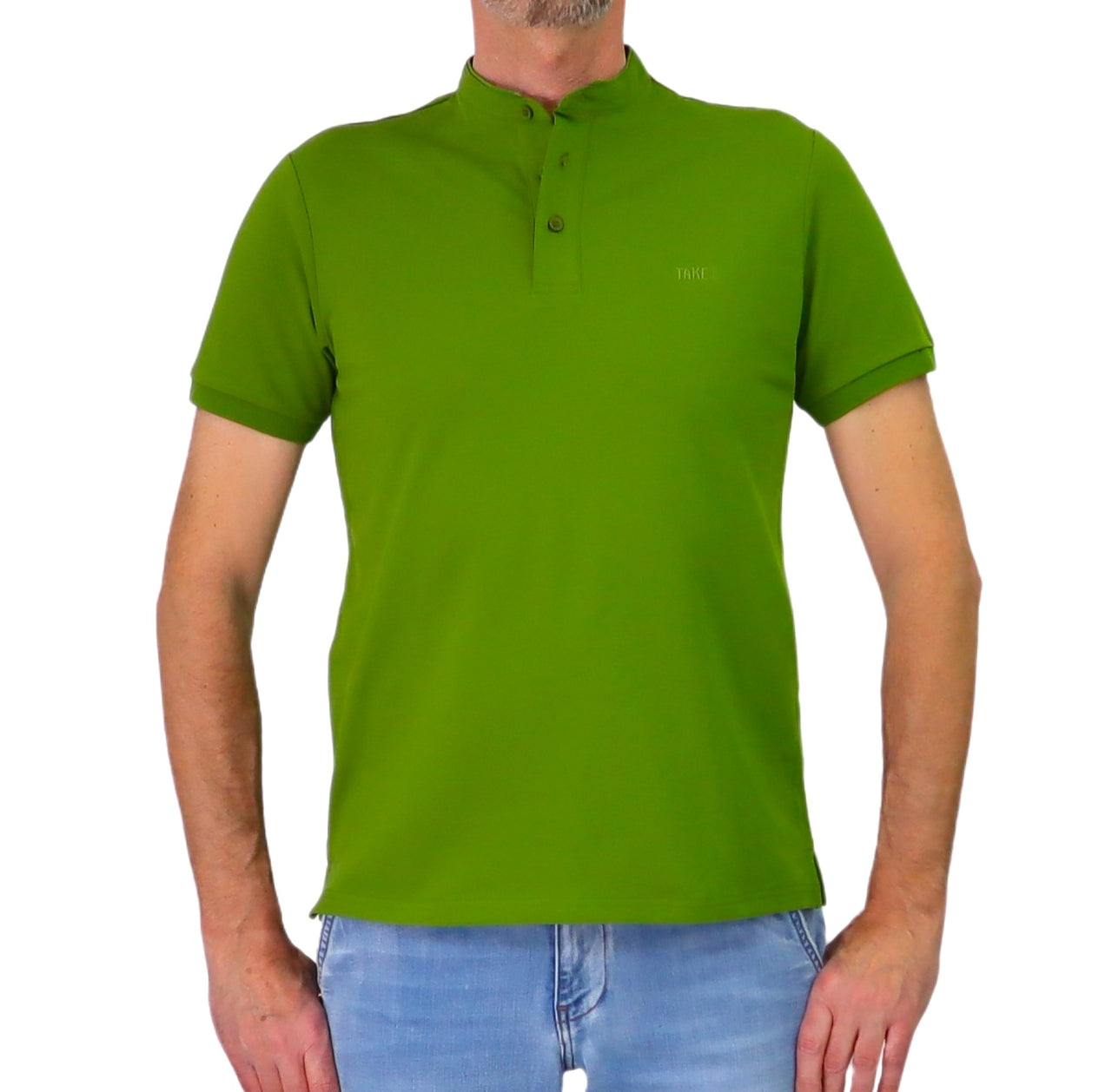 TAKE TWO polo uomo manica corta collo coreana cotone UK04604 OLIO VERDE estate 2026