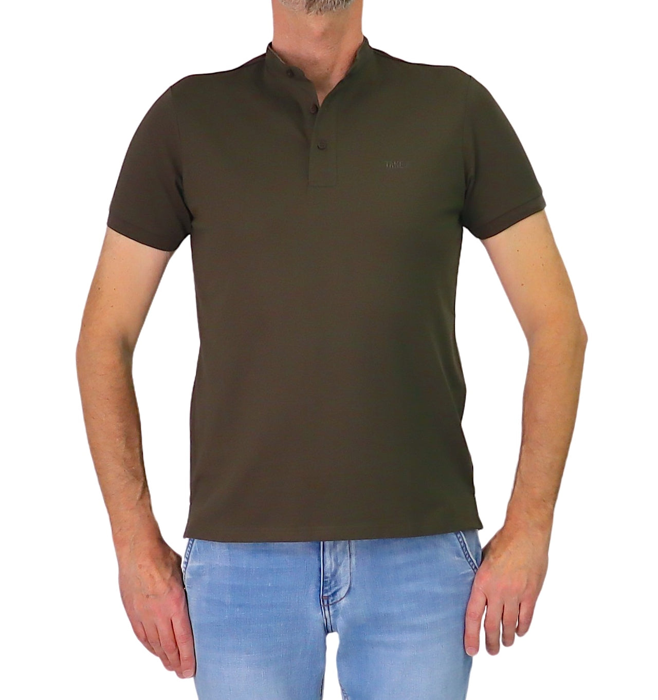 TAKE TWO polo uomo manica corta collo coreana cotone UK04604 DARK GREEN VERDE estate 2026