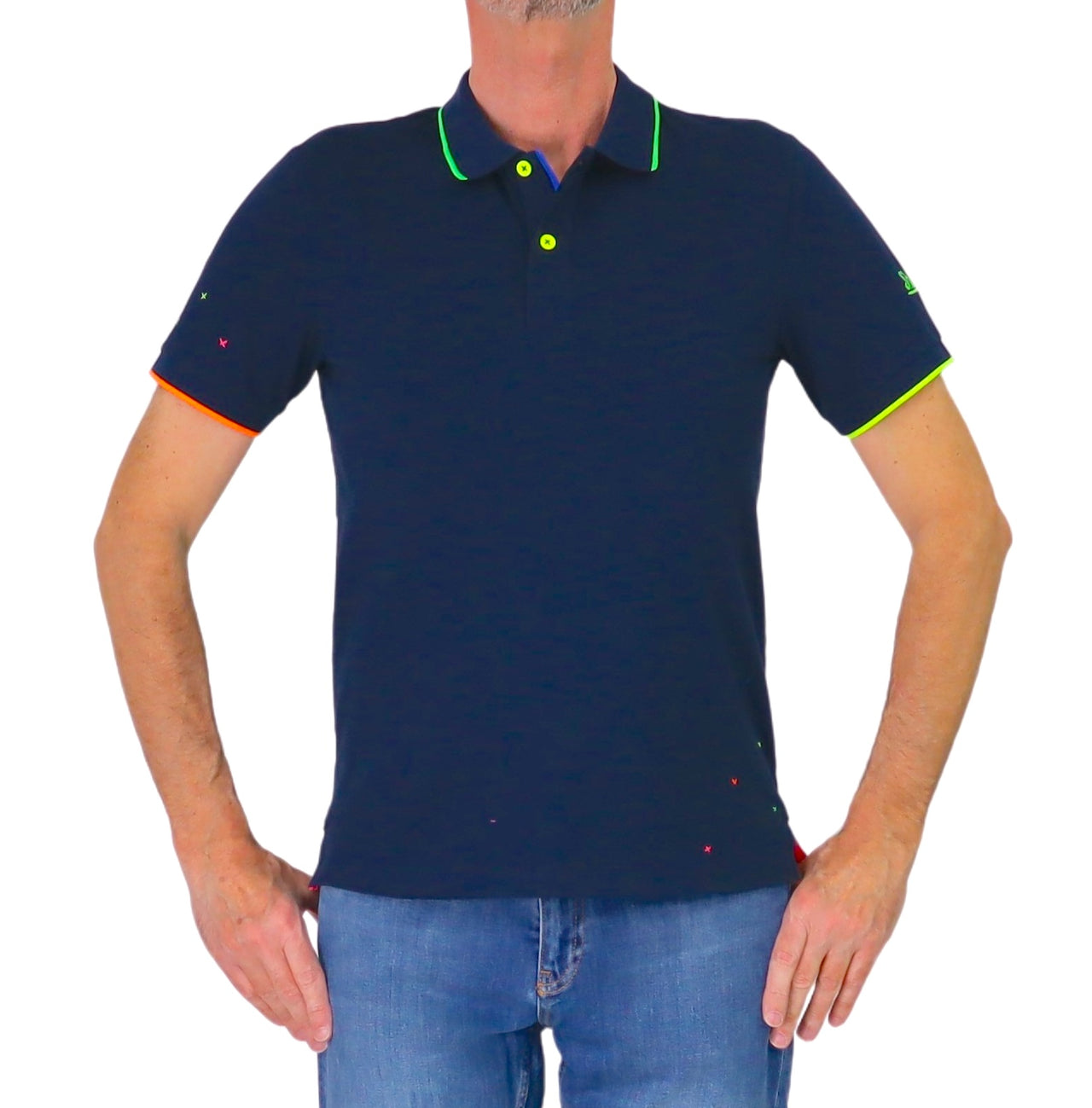SHOCKLY polo uomo manica corta cotone stretch POLO CROSSES 4X5115 NIGHT BLU estate 2026