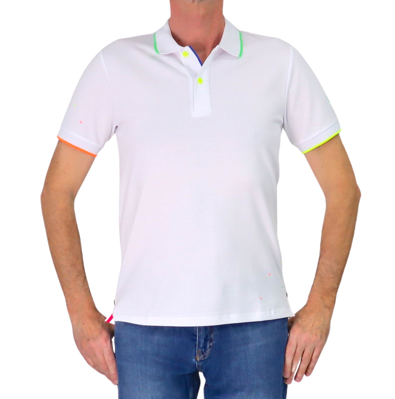 SHOCKLY polo uomo manica corta cotone stretch POLO CROSSES 4X5101 BIANCO estate 2026
