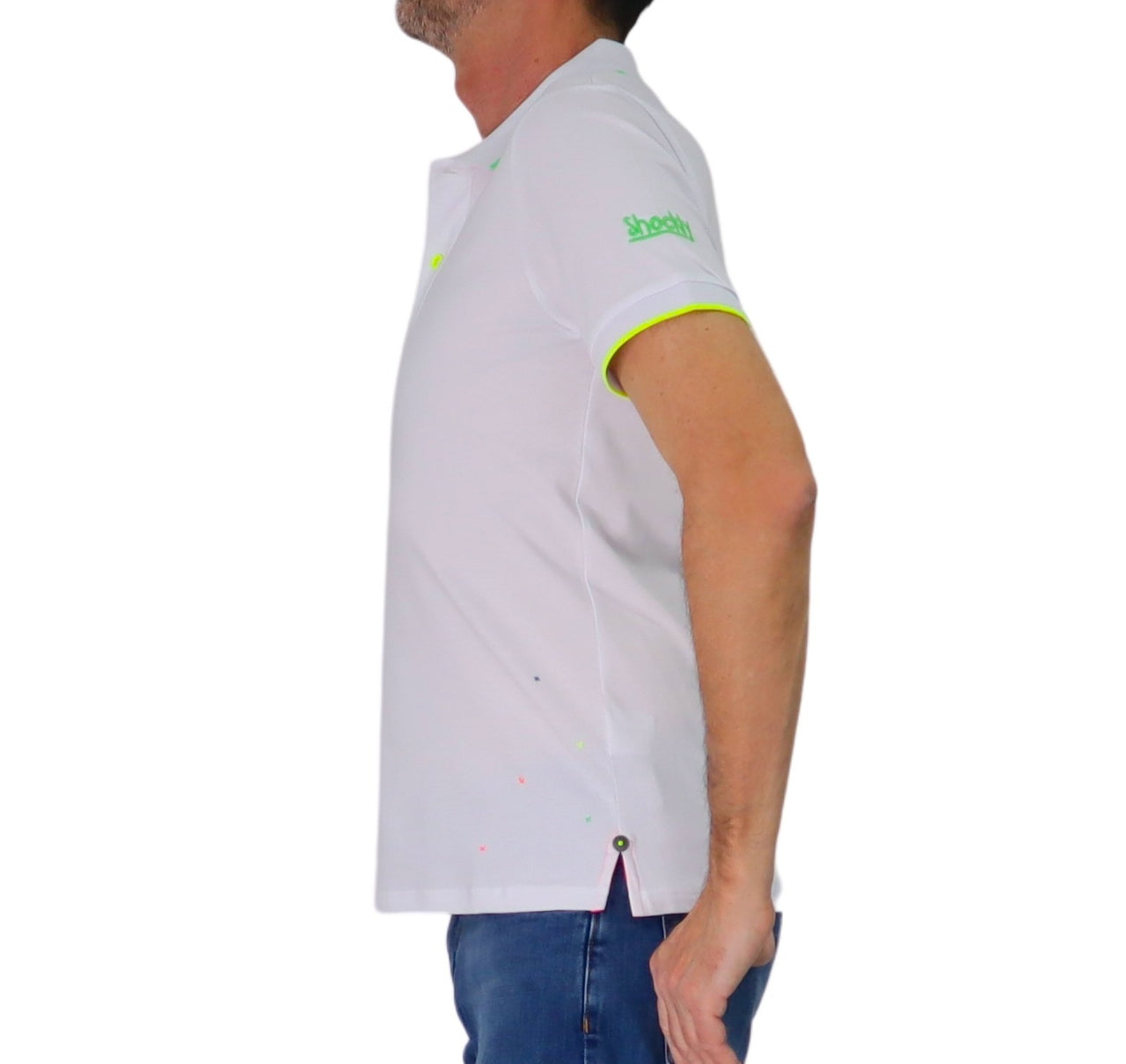 SHOCKLY polo uomo manica corta cotone stretch POLO CROSSES 4X5101 BIANCO estate 2026