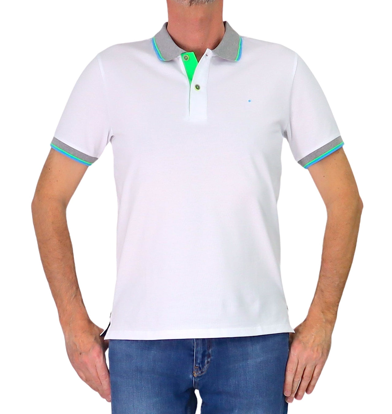 SHOCKLY polo uomo manica corta cotone stretch POLO CALIFORNIA 4X5201 BIANCO estate 2026