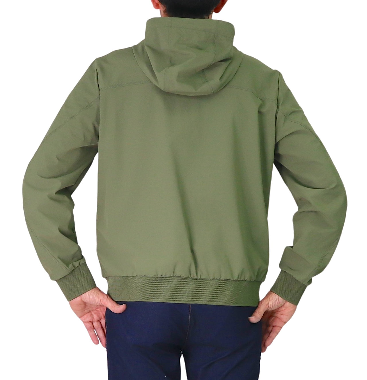 PEUTEREY giubbino uomo cappuccio bomber nylon stretch UYAPO PEU574601192031 471 VERDE estate 2026