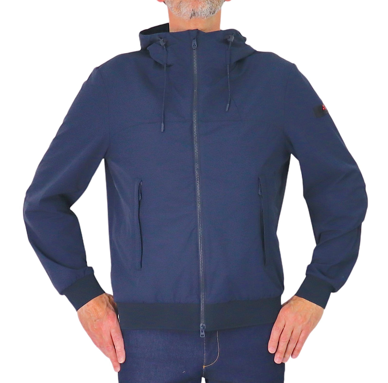 PEUTEREY giubbino uomo cappuccio bomber nylon stretch UYAPO PEU574601192031 215 BLU estate 2026