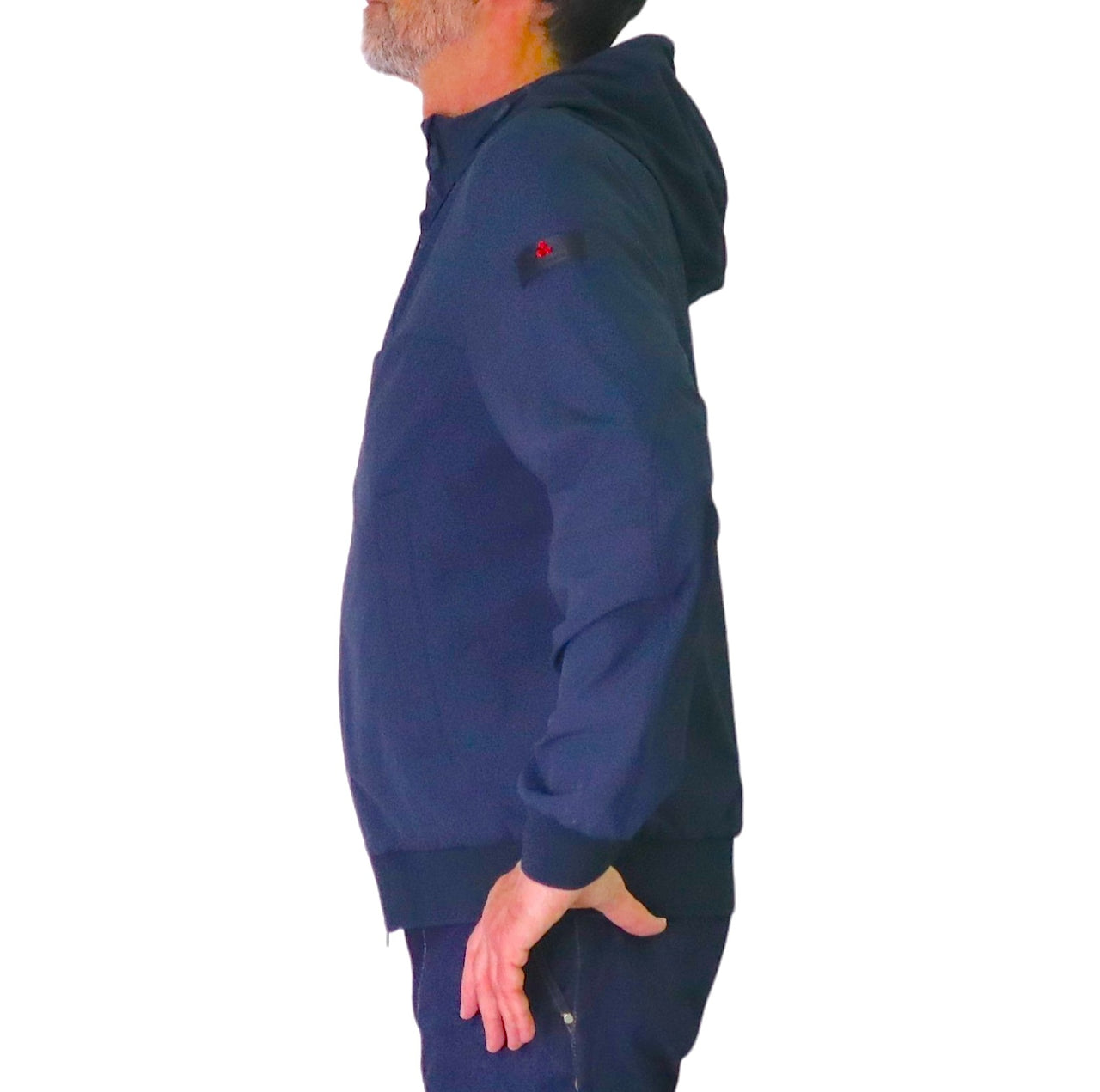 PEUTEREY giubbino uomo cappuccio bomber nylon stretch UYAPO PEU574601192031 215 BLU estate 2026