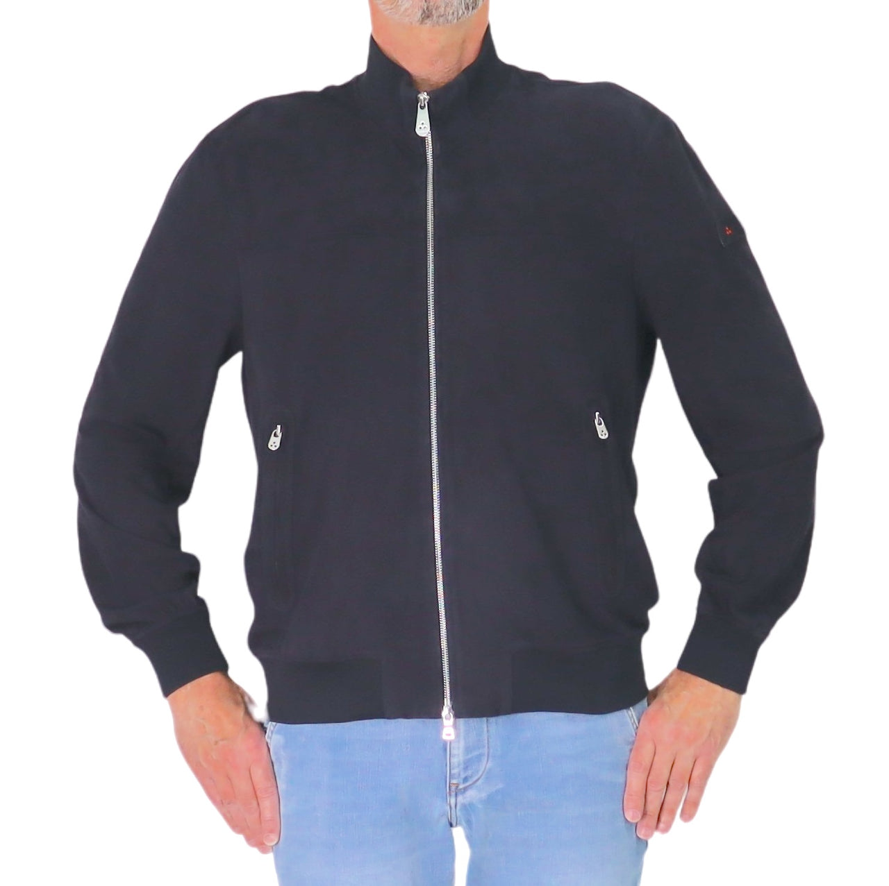 PEUTEREY giubbino uomo bomber pelle scamosciata SANDS SUEDE PE 08 PEU574399012407 215 BLU estate 2026