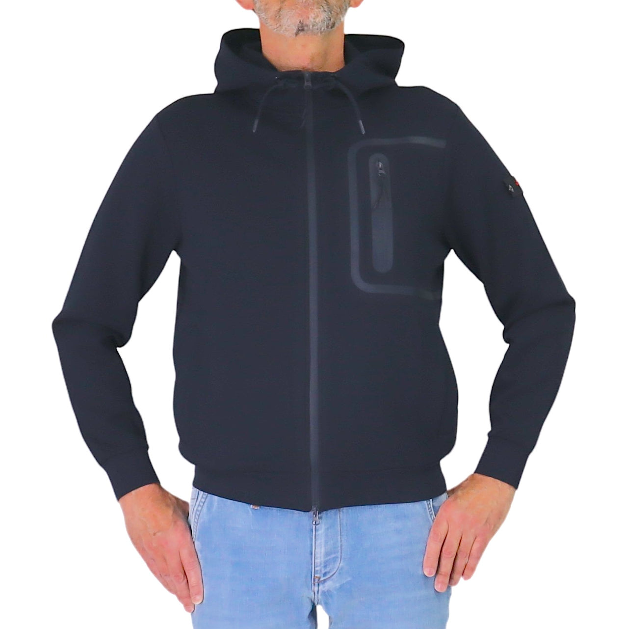 PEUTEREY felpa uomo cappuccio full-zip PARKER 03 PEU579799012177 215 BLU estate 2026